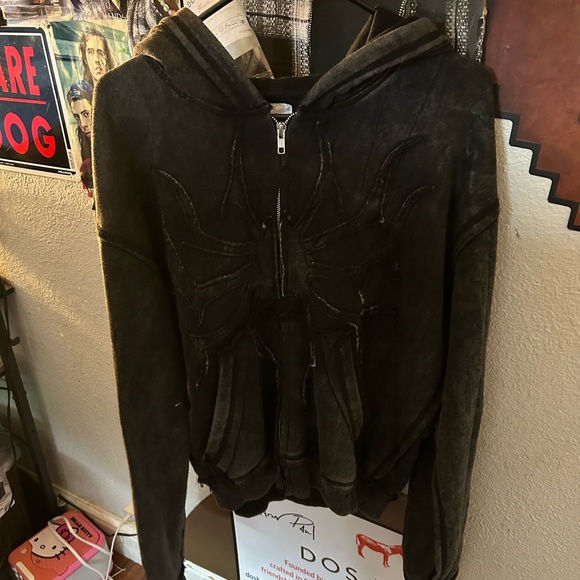 Women's Black Hooded Jacket - Picture 1 of 2